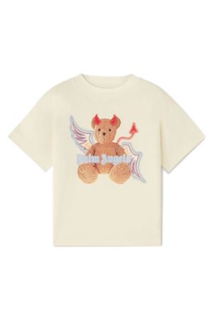 tshirt in cotone beige PALM ANGELS KIDS | PBAA003F24JER0020460